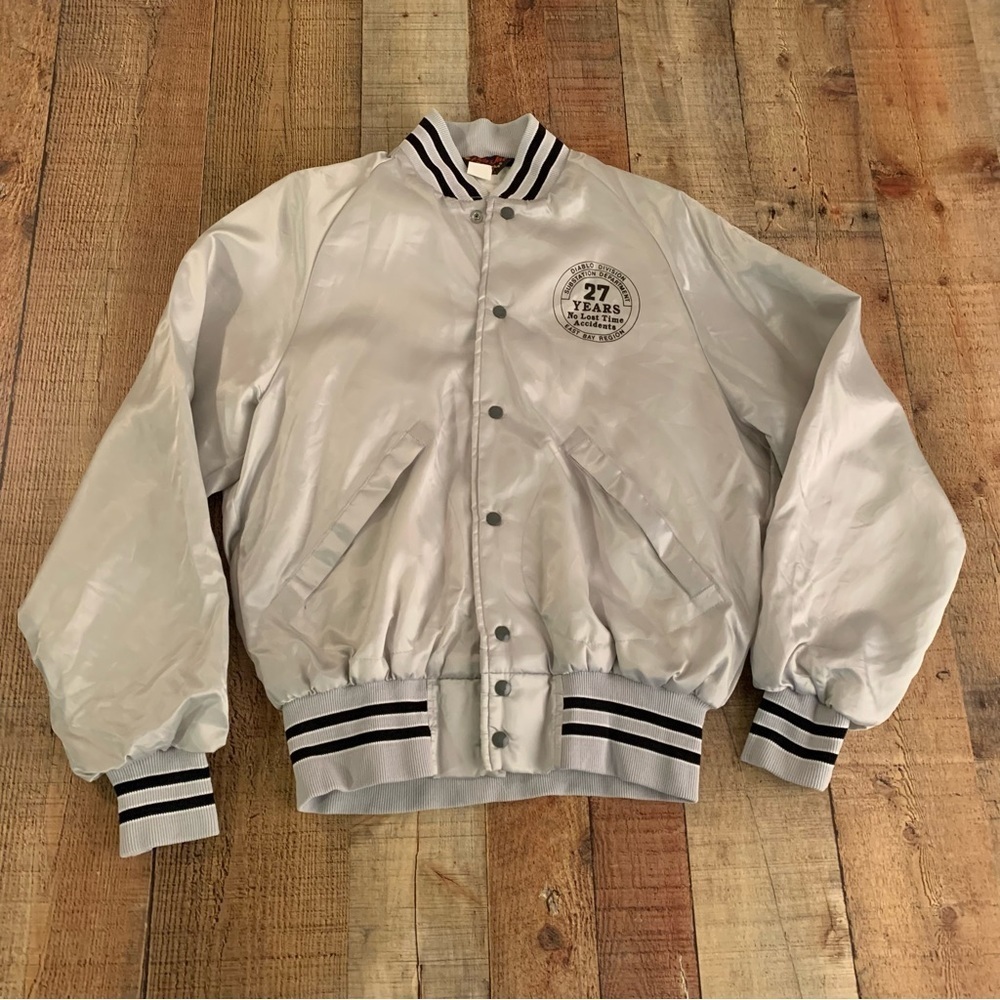 Pla-Jac by dunbrooke mens vintage satin baseball jacket Diablo devision